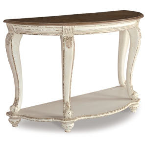 Realyn - Sofa Table - White / Brown