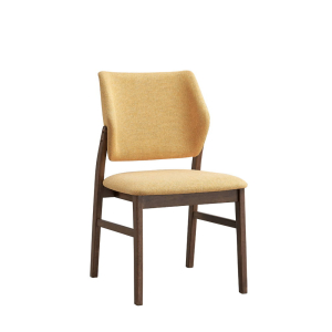 Sarha - Side Chair (Set of 2) - Yellow Fabric & Walnut