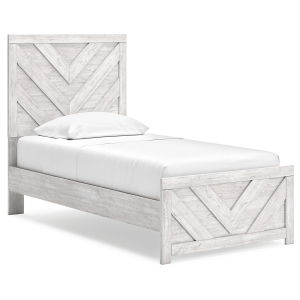 Cayboni - Twin Panel Bed - Whitewash
