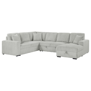 Devonshire - Sleeper Sectional Sofa Storage Chaise - Gray