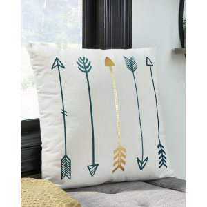 Gyldan - Pillow - White / Teal / Gold