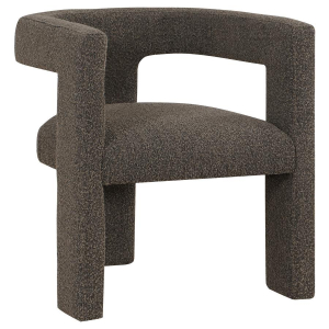 Petra - Boucle Upholstered Accent Side Chair - Chocolate Brown