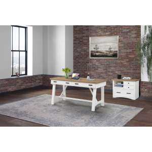 Americana Modern - Writing Desk - Cotton With Weathered Natural Top