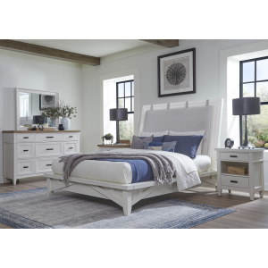 Americana Modern Bedroom - Queen Platform Bed - Cotton