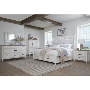 Americana Modern Bedroom - Queen Shelter Bed - Cotton