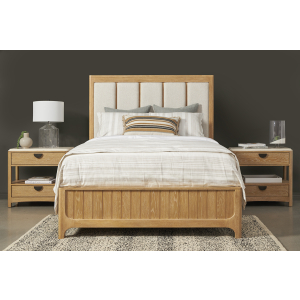 Escape - Bedroom King Panel Bed - Glazed Natural Oak