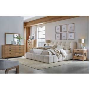 Escape - Bedroom 8 Drawer Dresser And Mirror - Glazed Natural Oak