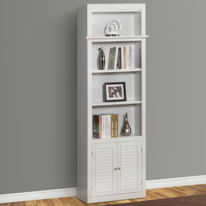 Boca - 5 Piece L Shape Corner Bookcase Wall - Cottage White