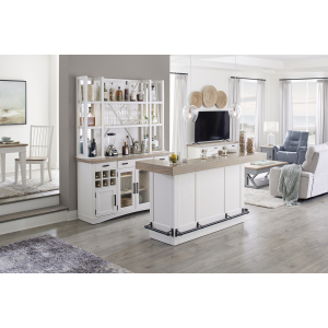 Americana Modern Dining - Buffet And Open Hutch With Quartz Insert - Cotton