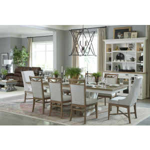 Americana Modern Dining - Trestle Extendable Dining Table - Cotton