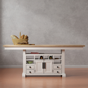 Americana Modern Dining - Island Counter Height Table With 8 Upholstered Chairs - Cotton