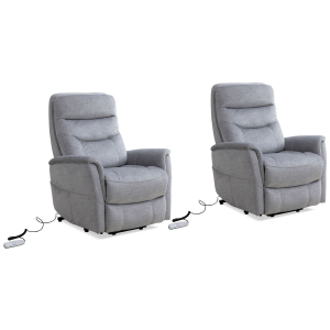 Gemini - Power Lift Recliner With Articulating Headrest (Set of 2) - Capri Silver