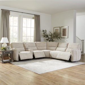 Modesto - 6 Piece Modular Power Reclining Sectional With Power Adjustable Headrests - Buttercream