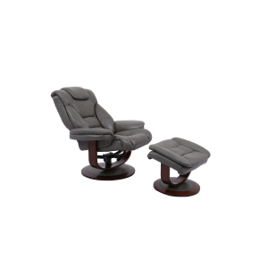 Monarch - Manual Reclining Swivel Chair And Ottoman - Ice