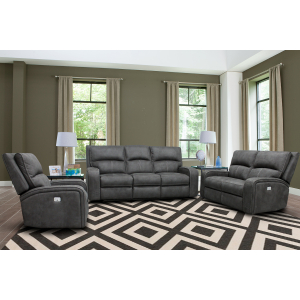 Polaris - Power Reclining Sofa, Loveseat And Recliner - Slate