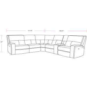 Polaris - 6 Piece Modular Power Reclining Sectional With Power Adjustable Headrests - Kahlua