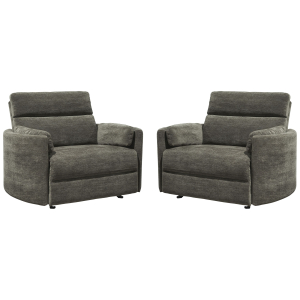 Radius XL - Extra Wide Power Glider Recliner (Set of 2) - Krypton