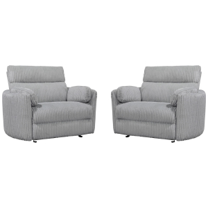 Radius XL - Extra Wide Power Glider Recliner (Set of 2) - Mega Gray