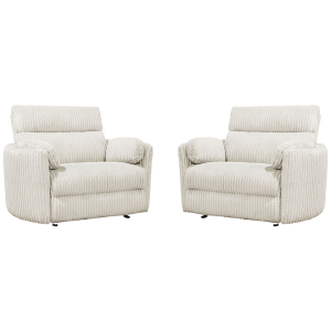 Radius XL - Extra Wide Power Glider Recliner (Set of 2) - Mega Ivory