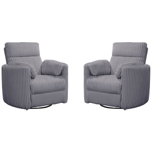 Radius - Power Swivel Glider Recliner (Set of 2) - Mega Gray