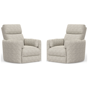 Radius - Power Swivel Glider Recliner (Set of 2) - Tatum River Rock