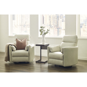 Radius - Powered By Freemotion Cordless Power Swivel Glider Recliner - Florence Ivory