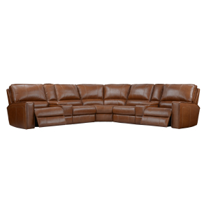 Rockford - 6 Piece Modular Power Reclining Sectional With Power Adjustable Headrests - Verona Saddle