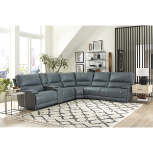 Whitman - Powered By Freemotion Power Cordless Armless Recliner - Verona Azure