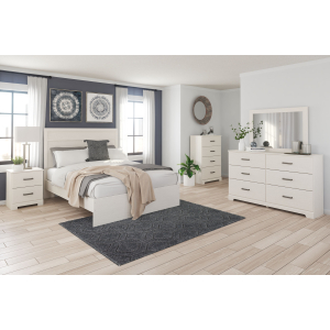 Stelsie - 5 Pc. - Dresser, Mirror, Chest, King Panel Bed - White