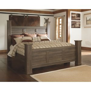 Juararo - King Poster Bed - Dark Brown