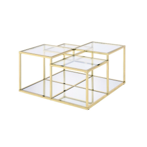 Uchenna - Coffee Table - Clear Glass & Gold