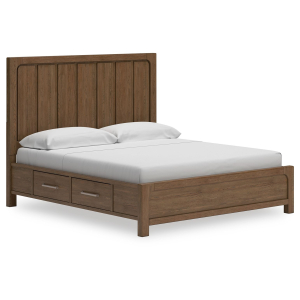 Cabalynn - California King Panel Bed With Storage - Light Brown