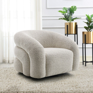 Irma - Chair With Swivel - Gray Boucle