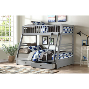 Jason - Twin Over Full Bunk Bed With Storage - Gray