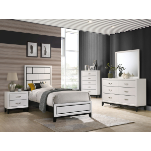 Akerson - King 5 Piece Bedroom Set - White