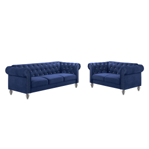 Emma Crystal - Sofa & Loveseat - Royal Blue