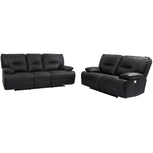 Spartacus - Power Reclining Sofa And Loveseat - Black