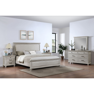 Silver Sands - 6/0 Western King 5 Piece Bedroom Set (Bed & Dresser & Mirror & 2 Nightstands) - Gray