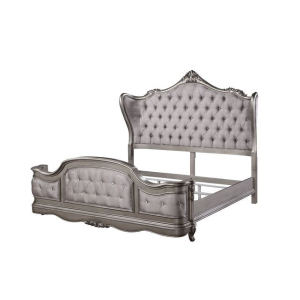 Ariadne - Queen Bed - Velvet & Antique Platinum