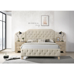Ranallo - Queen Wall Bed - Beige Linen & Natural