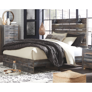 Drystan - Queen Panel Bed - Brown / Beige