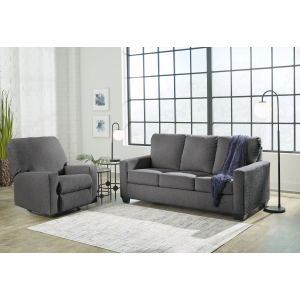 Rannis - 2 Pc. - Full Sofa Sleeper, Rocker Recliner - Pewter