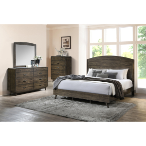 Rex - Western King 4 Piece Bedroom Set (Bed, Dresser, Mirror, Chest) - Brown