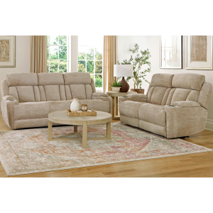 Dalton - Power Reclining Sofa And Loveseat - Lucky Fawn