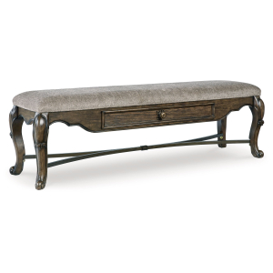Maylee - Upholstered Storage Bench - Dark Brown