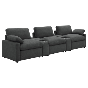 Collins - 5 Piece Power Reclining Home Theater Seating - Dark Gray