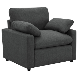 Collins - Upholstered Power Recliner Chair - Dark Gray