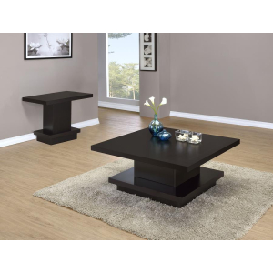 Reston - 2 Piece Square Coffee And End Table Set - Cappuccino