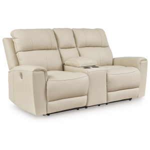 Dahlmoore - Dbl Power Reclining Loveseat With Console - Almond