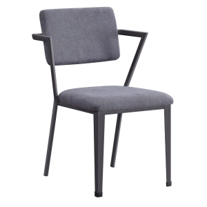 Cargo - Dining Chair (Set of 2) - Gray Fabric & Gunmetal